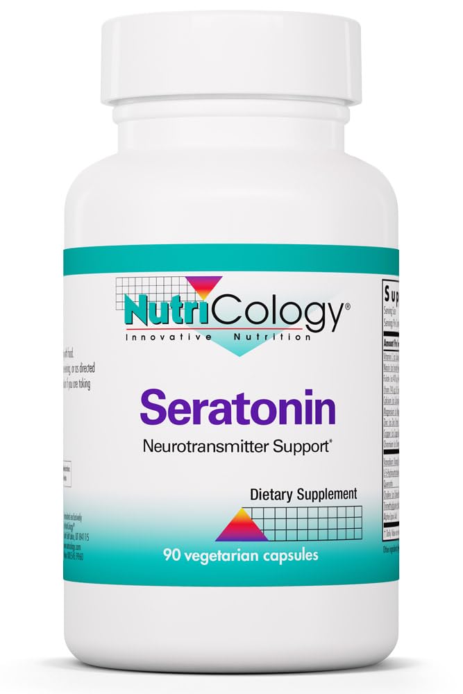 Allergy Research Group NutriCology Seratonin - Serotonin Support Supplement - Mood & Sleep Support Capsules - Neurotransmitter Balance Formula - Vegetarian - 30 Servings - 90 Capsules