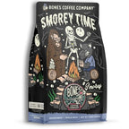 Bones Coffee Company Decaf S'morey Time Flavored Coffee Beans, Whole Bean Coffee Medium Roast Low Acid Decaffeinated, S'mores and Graham Crackers Flavor (12 oz)