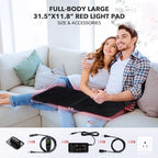 Red Light Therapy for Body, 31" * 11" Red Light Therapy Pad, Dual Chip Grade 360 LEDs 660nm & 850nm Infrared Light Therapy for Body Back Waist Shoulder Knee Joint Pain Relief, Gift for Women Men