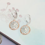 LeCalla 925 Sterling Silver Celtic Knot Earrings | Two-Tone Jewelry | Lightweight Celtic-Knot Leverback Drop Dangle Earring for Women - 35mm