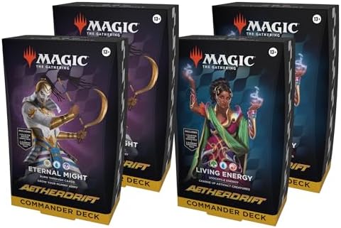 Magic The Gathering Aetherdrift Commander Deck Bundle - 2 of Each Deck (2 Living Energy + 2 Eternal Might)