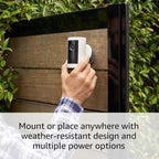 Introducing Ring Outdoor Cam Plus, Plug-In — Wide-Angle 2K Video with Ring Vision, Low-Light Sight for full-color night vision, Mount-anywhere versatility, White