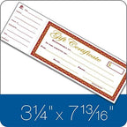 Adams 1-Part Gift Certificates with Stub 3-1/4" x 7-13/16", (4)