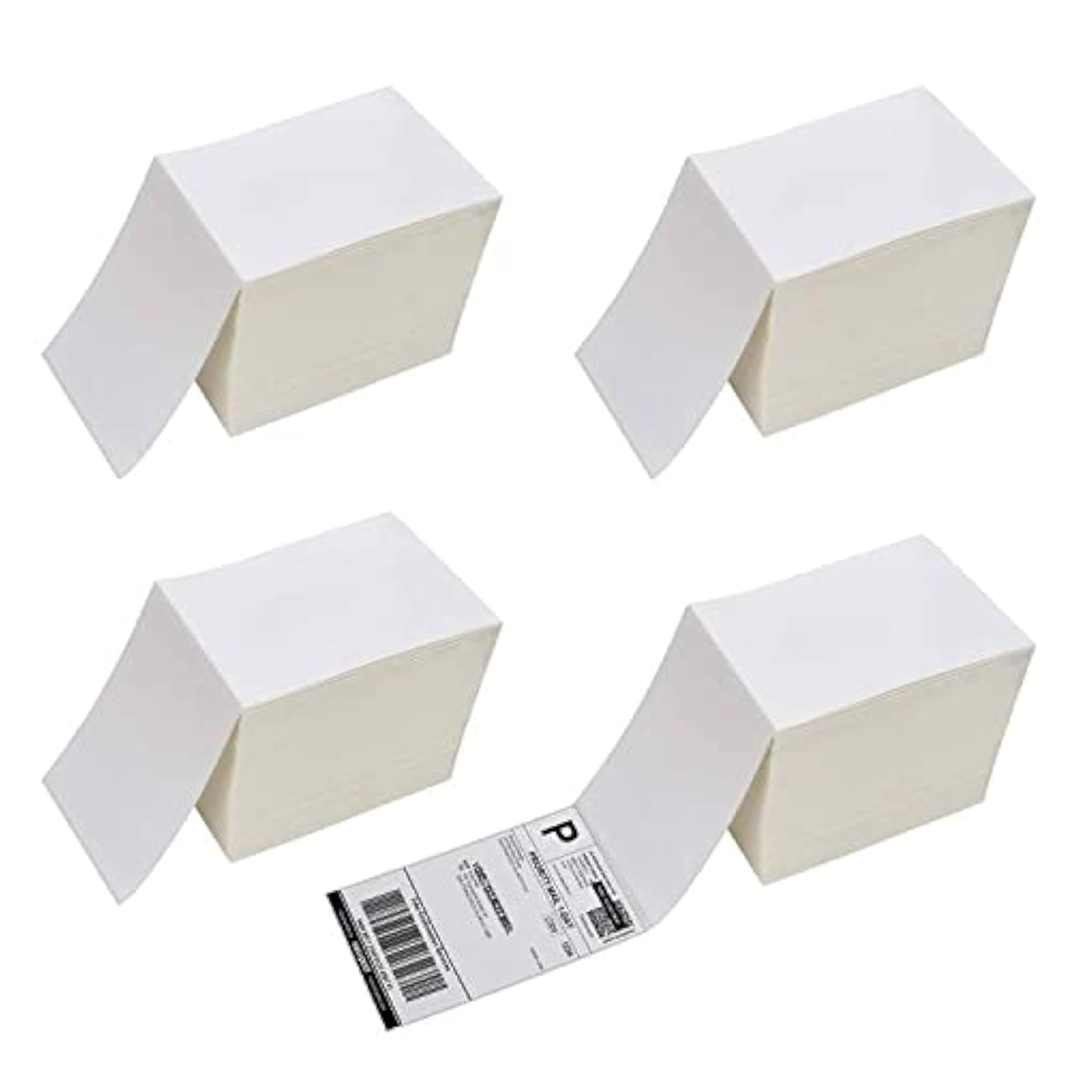 Immuson 4000 Fanfold 4 x 6 Direct Thermal Shipping Labels with Perforations, Permanent Adhesive, White Mailing Labels for Thermal Printer… (4000 Labels)