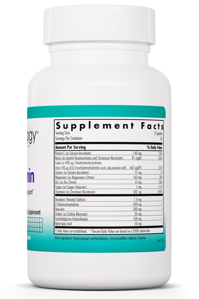 Allergy Research Group NutriCology Seratonin - Serotonin Support Supplement - Mood & Sleep Support Capsules - Neurotransmitter Balance Formula - Vegetarian - 30 Servings - 90 Capsules