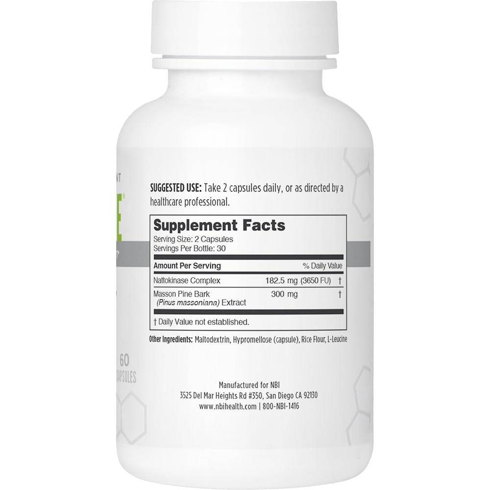 NBI NattoPine, Healthy Circulation Support for Men & Women | 60ct Veggie Capsules