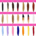 COOKOO 9 Packs Body Wave Braiding Hair 14 Inch Pre Feathered Mix Blond and Brown Bouncy Braiding Hair French Curl Wavy Braids Ocean Deap Twist Synthetic Hair for Boho Box Braids(27M30#)