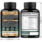 Thyroid Support for Women - Selenium 200 mcg | Astragalus | Zinc & Iodine | L-Tyrosine | Adaptogen Herbs - 21-in-1 Antioxidant & Immune Support - Made in USA - Vegan, Non-GMO, Lab Tested - 60 Capsules