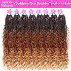 Goddess Boho Box Braids Crochet Hair-8 Packs 18 Inch Crochet Box Braids for Black Women Pre Looped (1B/30/27, 18 Inch (Pack of 8))