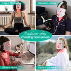Red Light Therapy Mask & Neck, Near-Infrared 850 Red Light + 7 Colors Led Face Mask Light Therapy, Portable and Rechargeable [LMask Pro]