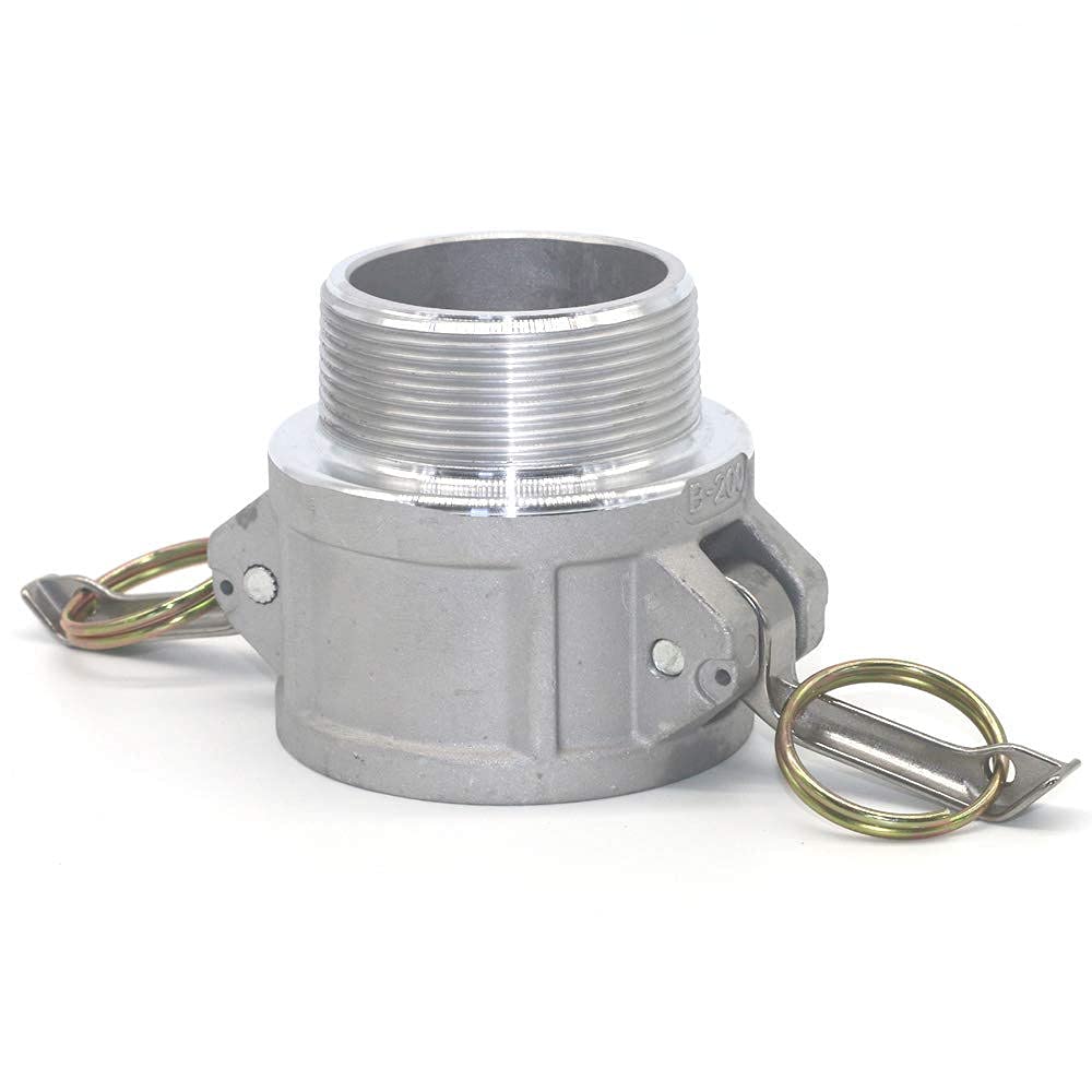 Quafwia 2 pcs Aluminum cam lock fittings (2" Part B) cam groove hose fitting camlock fittings, Male Adapter Female NPT Thread camlock fitting (2'')