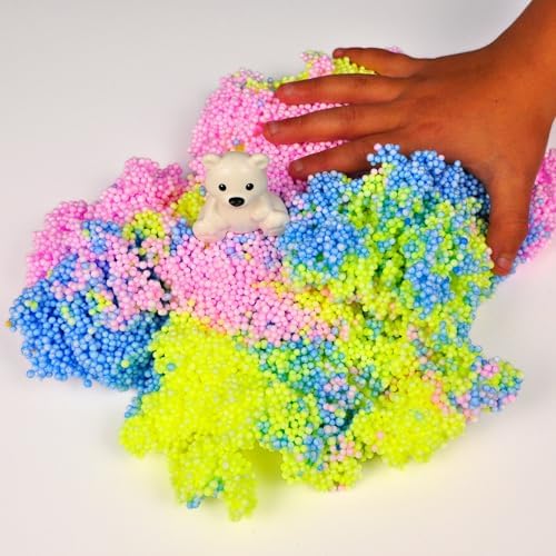 Silly Foam, Creative Modeling Foam Beads, 2-Pack of 6 Neon Pastel Color Block, No-Slime No-Mess, Perfect for Preschool and Kids, Arts & Crafts, Sensory Play, STEM, Travel Toy, Non-Toxic (Age 3+)