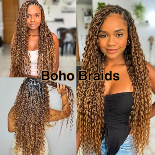 Honey Blonde Braiding Hair for Boho Braids Bohemian Boho Braiding Hair for Black Women