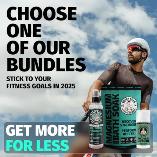Coach Soak Recovery Bath Soak Eucalyptus Tea Tree and Magnesium Lotion with MSM Cooling Menthol Bundle