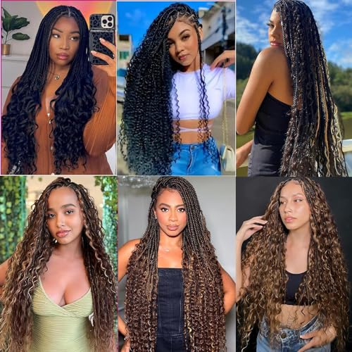 Human Braiding Hair Deep Water Wave Bulk Human Hair for Braiding Dark Brown Human Hair Braiding Hair No Weft 12A Curly Human Hair Extensions for Boho Braids (1B-Water Wave, 16 Inch)