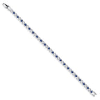 Gem Stone King Gold Plated Sapphire CZ Tennis Bracelet, Blue, White Gold