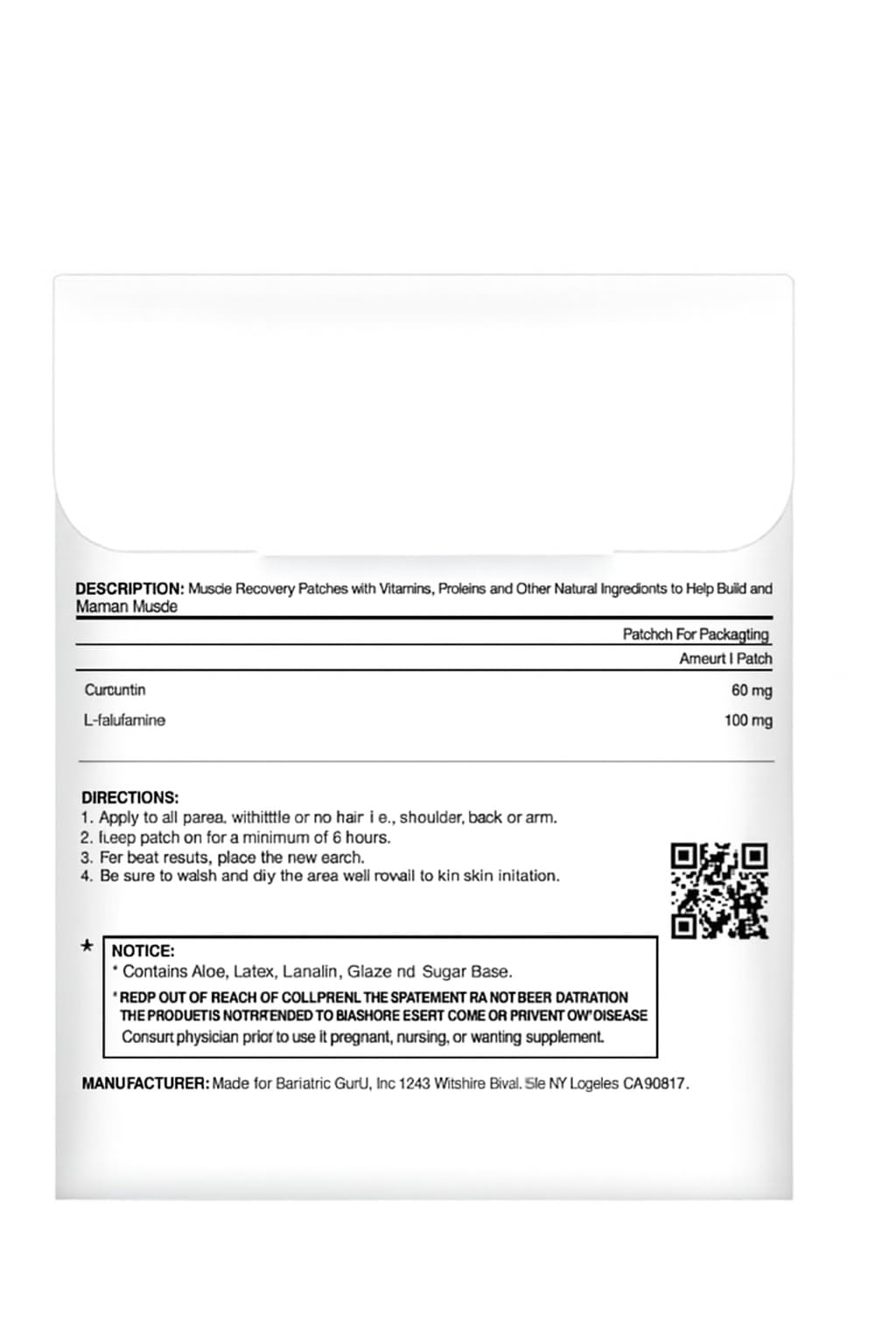 Bariatric Guru MuscleGuard Wellness Transdermal Patch – Daily Muscle Support with Turmeric, Creatine, L-Glutamine & Herbal Extracts – Fitness Recovery, Strength & Performance Aid