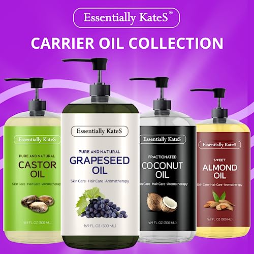 Grapeseed Oil 33.8 Fl Oz - Pack of 2 x 16.9 Fl Oz - 100% Pure and Natural and Cold Pressed