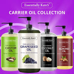 Grapeseed Oil 33.8 Fl Oz - Pack of 2 x 16.9 Fl Oz - 100% Pure and Natural and Cold Pressed