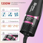 Nicebay Hair Dryer Brush, Hot Tools Blow Dryer Brush for Women, One Step Blowout Brush with Display Screen, Oval Ceramic Barrel, Negative Ion