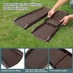 Rain Gutter Downspout Splash Block, Gutter Downspout Extensions for Water Drainage, 24" Gutter Splash Guards Downspout Extender, Fixable Down spout Drain Trays with PE Nails(1 Pack, Brown)