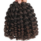 100 Strands Short Jamaican Bounce Crochet Hair 5 Packs Ringlet Wand Curl Crochet Hair 8 Inch Brown Ombre Bouncy Curly Crochet Brands Hair Extensions Crochet Braiding Hair