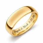 Personalized Men’s Gold Tungsten Ring – Custom Engraved Wedding Band with Free Engraving in Any Language - Ships from USA