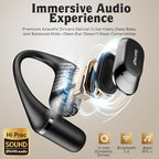 Open Ear Headphones,Over Ear Earbuds with Ergonomic Earhook,Bluetooth Headphones 5.4 with Smart Digital Display,40H Playtime,IPX6 Waterproof,Touch Control Operate Fit Cycling,Running,Workout(Black)
