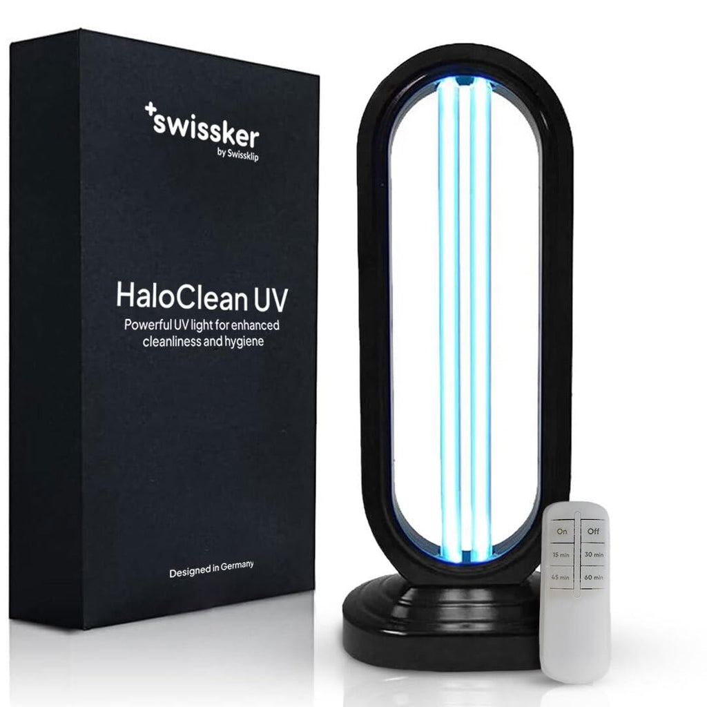 Swissklip Swissker HaloUV, Mold Remover, Home Disinfection Device, Dust Mites Remover, UV Light Sanitizer, Ultraviolet Sanitizer for Home, Room & Kitchen, Ultraviolet Light with 4 Speed Timings