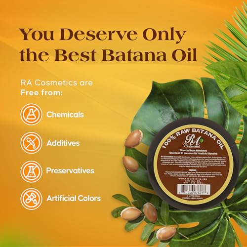 RA Cosmetics Natural Unrefined Batana Oil for Hair Growth & Repair | Nourishing Moisturizer for Damaged Hair - Strengthening Conditioner from Honduras, 4 oz