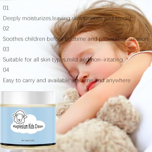 Kids Magnesium Lotion for Restful Sleep - Natural Calming Cream for Sensitive Skin - Magnesium - Safe for Adults & Children - Promotes Better Sleep