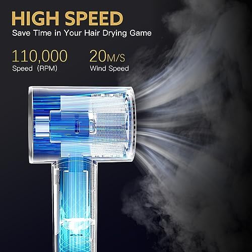 Hair Dryer Brush, webeauty 5 in 1 One Step Professional Hot Air Brush Set for Fast Drying, Curling Drying, Straightening Combing, Hair Styler [Ceramic Coating] [Negative Ion] 110000 RPM (Grey+Gold)