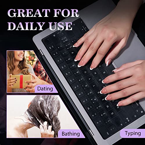 Nail Adhesive Tabs for Press On Nails - BTArtbox 10 Sheets 15 Sizes Ultra Thin & Waterproof Nail Stickers for Fake Nails, 300PCS Double Sided Jelly Nail Sticky Tabs for Manicure