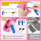 3-Pack Gifts for Girls Bubble Gun - Auto Light Up Bubble Machine with Refills for Kids Toys Girls Ages 6-8 Birthday Gift Party Favors Eassentials Easter Stocking Stuffers Valentine (Green+Pink+Purple)