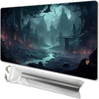 MTG Playmat Size 24x14in Free Storage Bags Non-Slip Backing, Ideal for Card Game Enthusiasts TCG Playmat (Old Castle-No Deck)