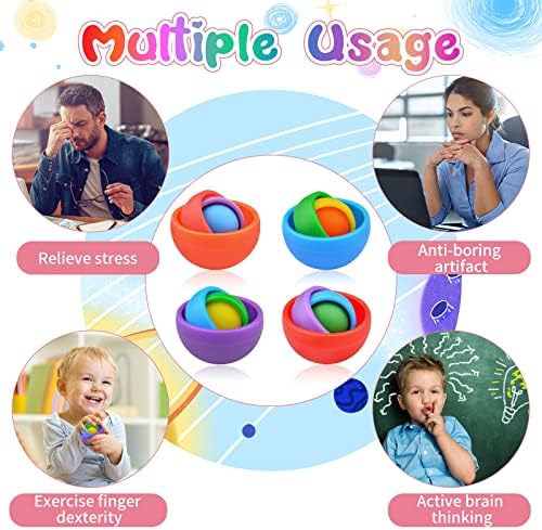 Fidget Toys Adults, 4PC Fidget Spinner Kids Set, Sensory Toys for Teens Ideal Gifts Quiet Cool Gadget for Men Boys Girls, ADHD Autism Stress Relief Finger Tools