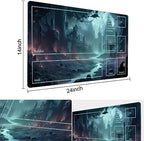 MTG Playmat Size 24x14in Free Storage Bags Non-Slip Backing, Ideal for Card Game Enthusiasts TCG Playmat (Old Castle-Deck)