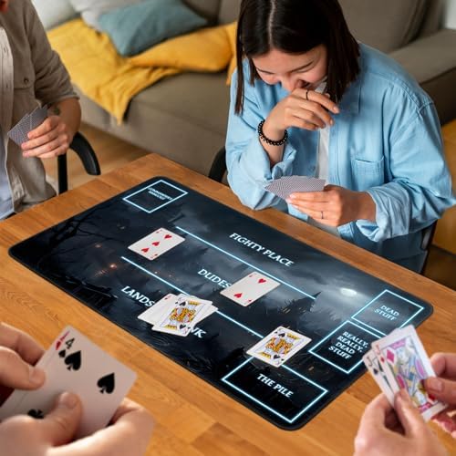 for MTG Game Playmat, for Magic TCG Rubber Play mat,Tabletop Card Playmats with Smooth Surface,Trading Card Inked Game Mat with White Zones,Battle Game,Fantasy Castle