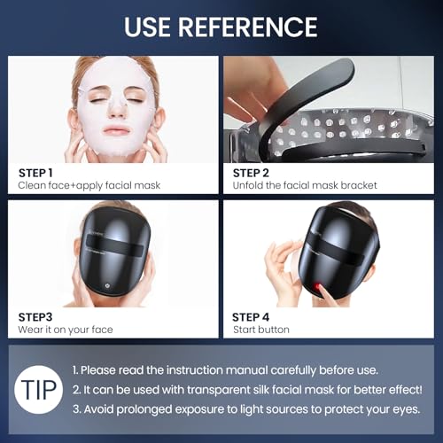 LED Face Mask Light Therapy 7-Color, Treats Mild To Moderate Acne On The Face, Treating Wrinkle at Home Facial
