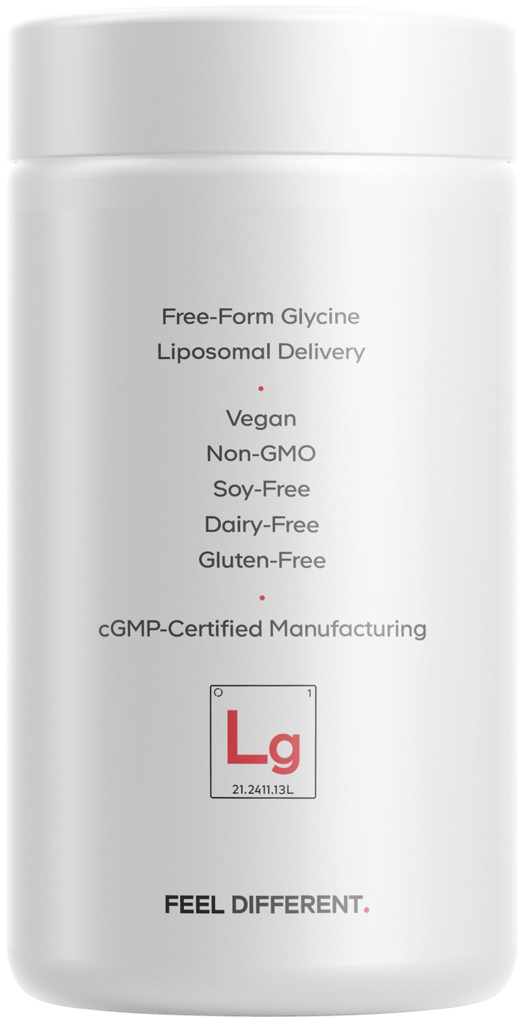 Codeage Liposomal Glycine+ – 1,500 mg Free-Form Glycine Supplement with Liposomal Delivery, Amino Acid Support, 2-Month Supply – 180 Capsules