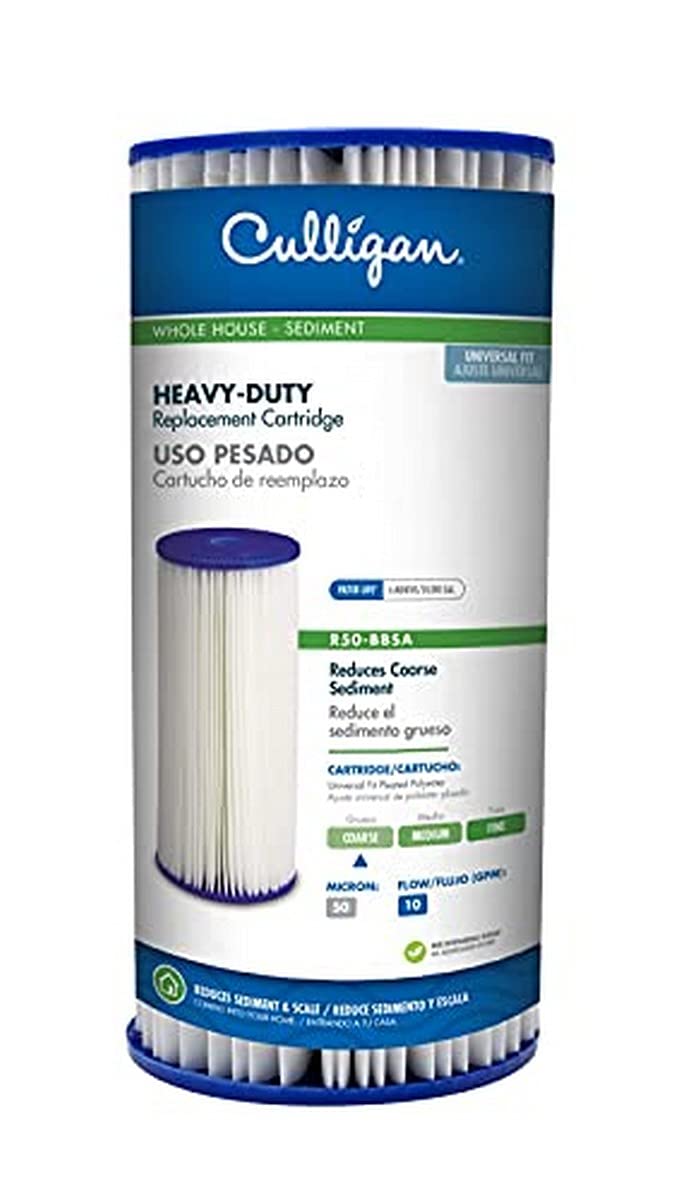 Culligan R50-BBSA Whole House Water Filter Replacememt - Premium 50 Micron 10”x4.5” Long Lasting Water Filter Cartridge Compatible with Many other Home Water Filtration Systems