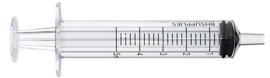 Bulk Case: BH Supplies 5mL Sterile Luer Slip Syringe - Individually Wrapped (1600 Syringes, 16 Boxes of 100 Units