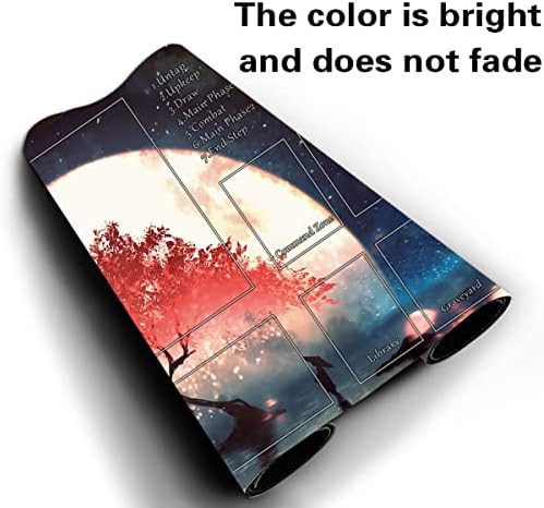 MTG Playmat, Game Play Mat for MTG TCG 24 x 14 inches Trading Card Inked Game Playmats with Storage Bag Smooth Rubber Surface Battle Game