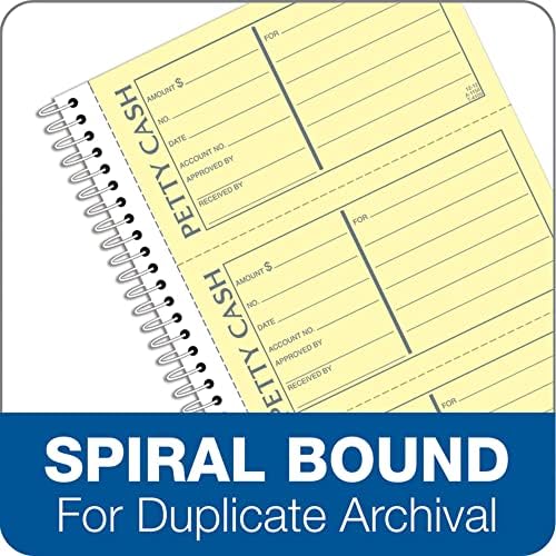 Adams Spiral Petty Cash Book, 2-Part, Carbonless, 4 Messages per Page, 200 Sets per Book (SC1156)