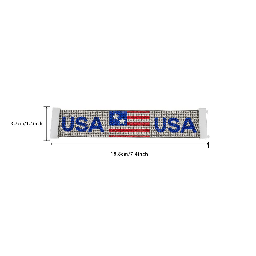 Madison Tyler 4th of July Patriotic American Flag Wide Cuff Bracelet