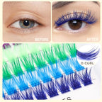 Wide Stem With Various Colored False Eyelashes D Curl Eyelash String 10-20mm Choose Professional Makeup Personal Eyelash String Grafted Eyelash Extension Cluster（10 colors-10mm Lashes Kit）