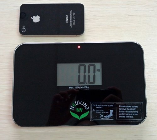 NewlineNY Step-on Super Mini Smallest Travel Bathroom Scale with Protection Sleeve: SBB0638SM-BK+S001MG