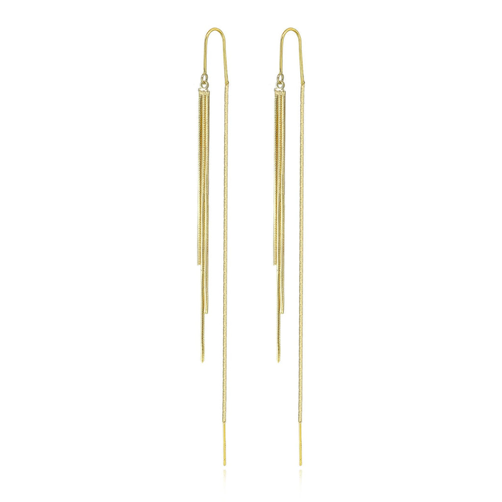 JA.S.JR Threader Dangle Earrings Long Tassel Earrings Gold Earrings for Women