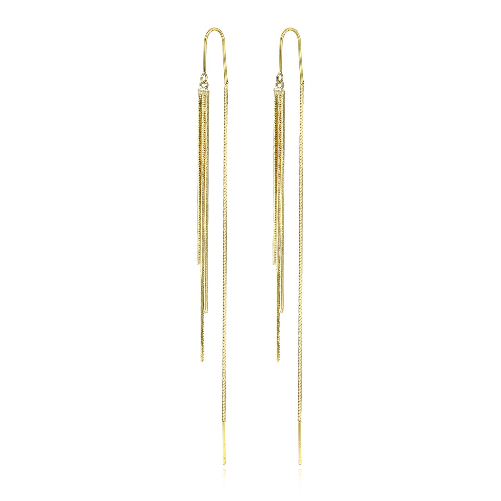 JA.S.JR Threader Dangle Earrings Long Tassel Earrings Gold Earrings for Women