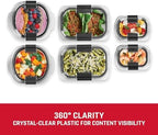 Rubbermaid Brilliance® Round and Rectangular Leak Proof Food Storage Containers, 12 Piece Set